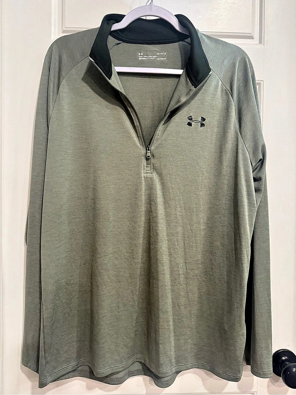 Under Armour HeatGear Men's Quarter-Zip Top in Green Large Like New